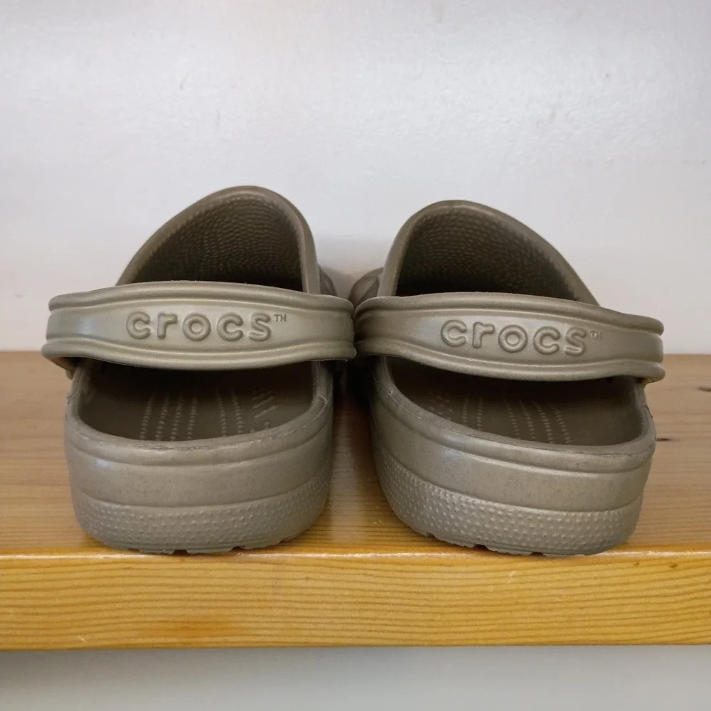 Crocs Endeavor Slip On Closed Toe Clog‎ Shoes Men's 12 Brown Khaki